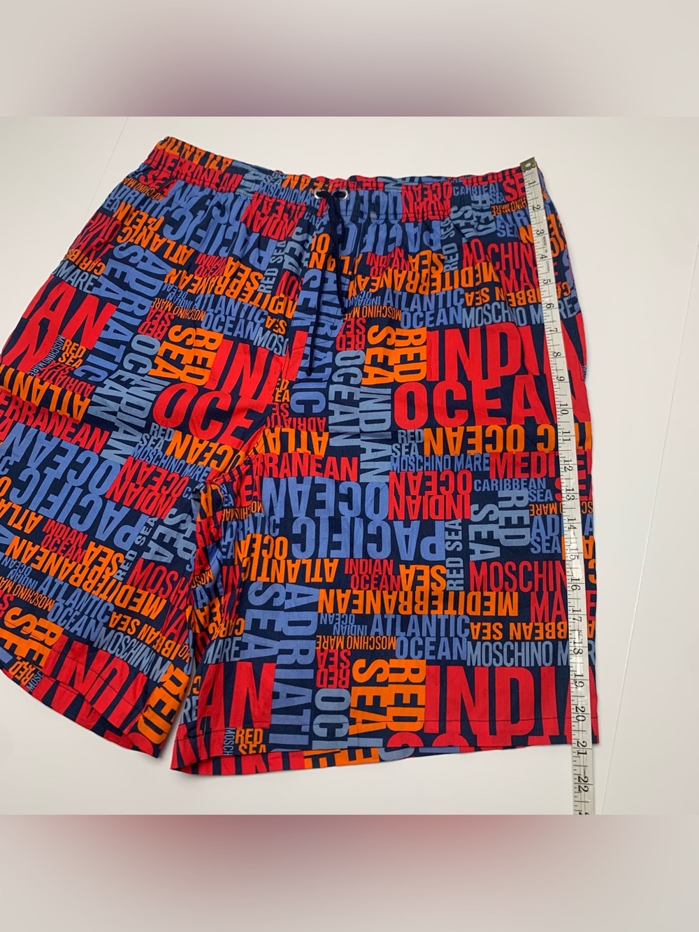 Moschino Mare Swim Trunks Lined Bathing Suit Bermuda Shorts Mens Size 54 - Picture 7 of 11